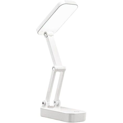 Lampada da scrivania pieghevole, ricaricabile e portatile, di colore bianco, ideale per lo studio e la protezione degli occhi, adatta per l'uso in casa e in ufficio.