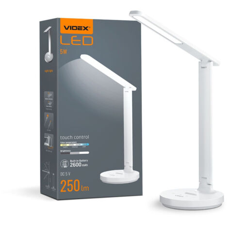 Lampada da scrivania ricaricabile a LED Videx 5W 250lm dimmerabile con cambio colore