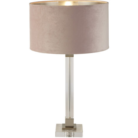 Lampada Da Scrivania Scarborough Acciaio Ottone Velluto Rosa 1 Luce E27