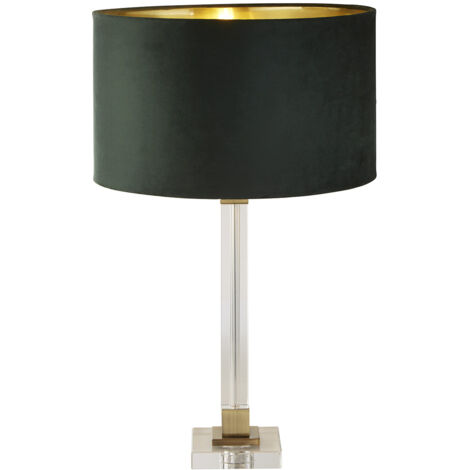 Lampada Da Scrivania Scarborough Cristallo Velluto Verde 1 Luce E27
