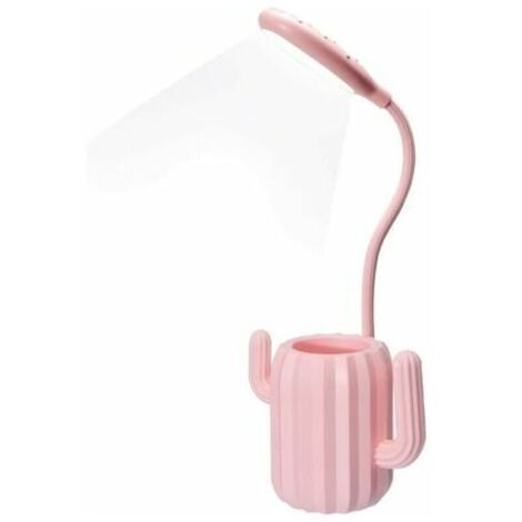 Lampada da scrivania senza fili, lampada da tavolo a LED sensibile al tocco con luminosità regolabile e portapenne, decorazione da scrivania, regalo originale per ragazze adolescenti e bambini - Rosa