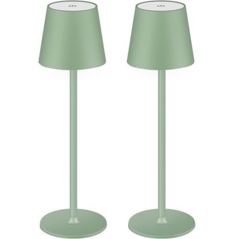 Lampada da scrivania senza fili - Ricaricabile, con controllo touch, tre colori di luminosità, ideale per camere da letto e cucine - Confezione da 2, verde