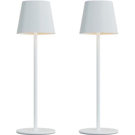 Lampada da scrivania senza fili - Ricaricabile, con controllo touch, tre livelli di luminosità, ideale per camere da letto e cucine - Confezione da 2, bianca