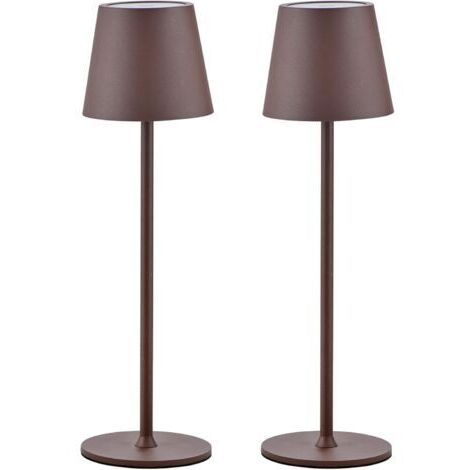 Lampada da scrivania senza fili - Ricaricabile, sensibile al tocco, tre colori di luminosità, ideale per camere da letto e cucine - Confezione da 2, marrone
