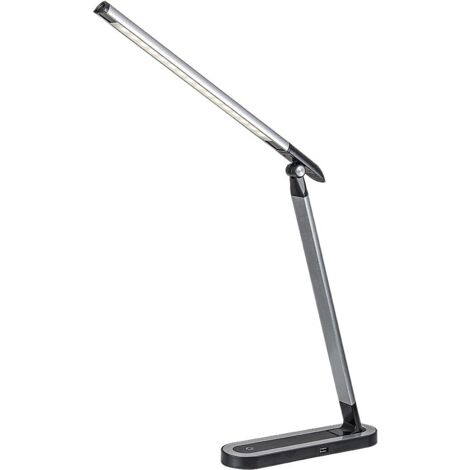 Lampada da scrivania slim nera LED 7W dimmer USB Rabalux