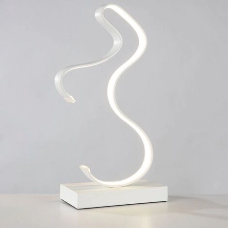 Lampada da scrivania tavolo led 10w ondulato bianco lume design moderno luce naturale fredda  Naturale 4000k