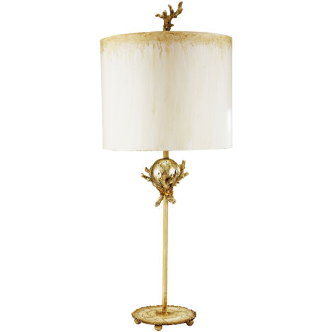Lampada Da Scrivania Trellis Acciaio Stucco Patinato Foglia Argento 1 Luce E27