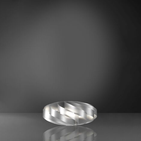 Lampada Da Scrivania-Ufficio Moderna Flat Polilux ® Argento 1 Luce E27 D50Cm