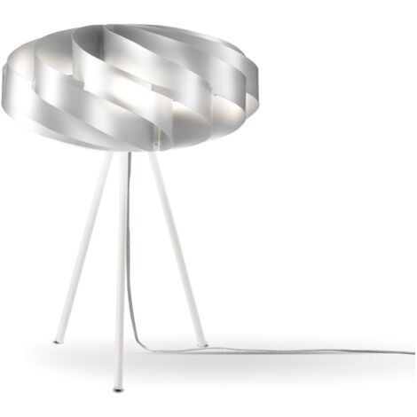 Lampada Da Scrivania-Ufficio Moderna Flat Polilux ® Argento E Metallo 1 Luce E27