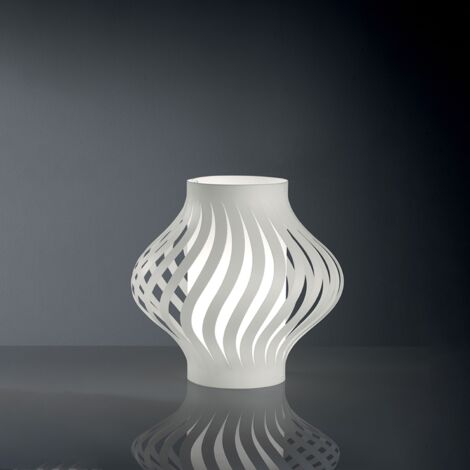 Lampada Da Scrivania-Ufficio Moderna Helios Polilux ® Bianco 1 Luce E27 H39Cm