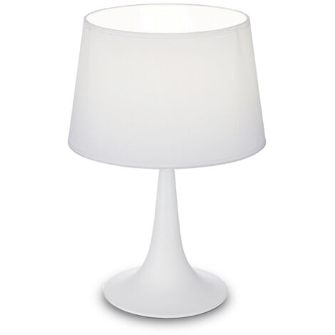 Lampada Da Scrivania-Ufficio Moderna London Metallo Bianco 1 Luce E27 Small