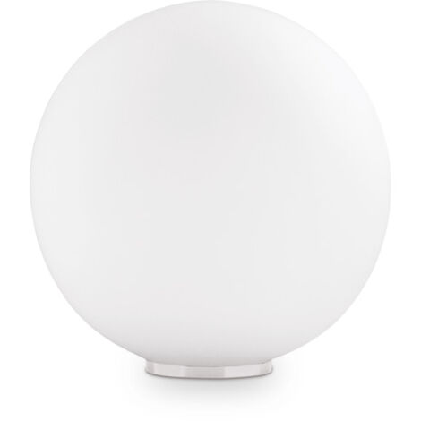 Lampada Da Scrivania-Ufficio Moderna Mapa Vetro Bianco 1 Luce E27 D20Cm