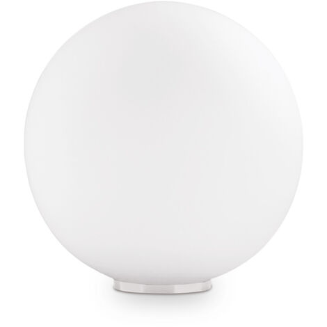 Lampada Da Scrivania-Ufficio Moderna Mapa Vetro Bianco 1 Luce E27 D40Cm