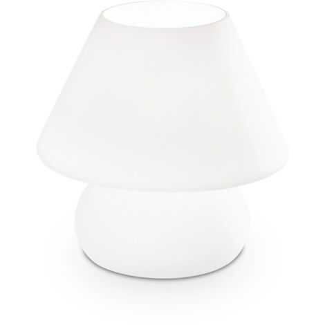 Lampada Da Scrivania-Ufficio Moderna Prato Vetro Bianco 1 Luce E27 Big