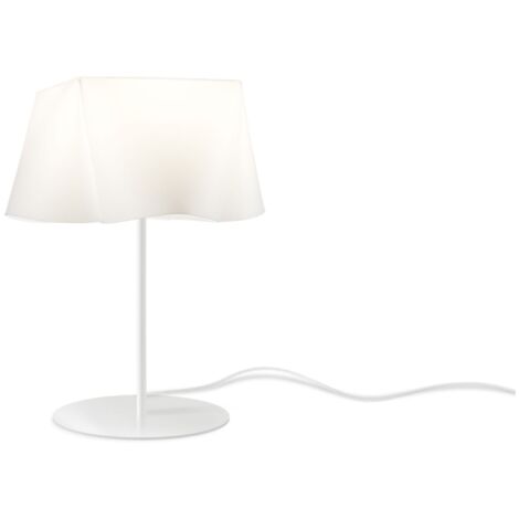 Lampada Da Scrivania-Ufficio Moderna Wanda Polilux ® Bianco E Metallo 1 Luce E14