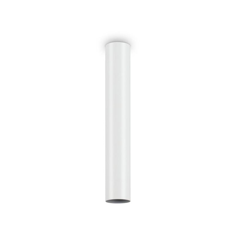 Plafoniera Moderna Look Metallo Bianco 1 Luce 7W 3000K Luce Calda H40Cm