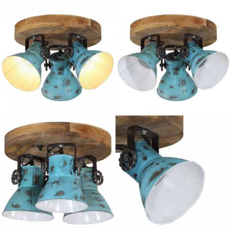 Lampada da Soffitto 25 W Blu Anticato 35x35x25 cm E27 - Luce blu - Design industriale