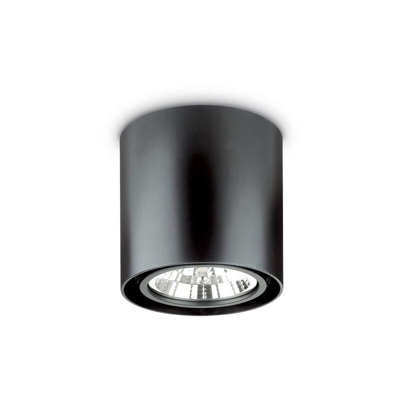 Ideal Lux - Plafoniera Moderna Mood Round Alluminio Nero 1 Luce Gu10 10W 3000Kd15Cm
