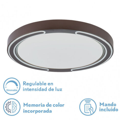 lampada da soffitto 72w asher brown 3000-4000-6500k 5616lm 6x50x50cm telecomando+reg.int+memoria