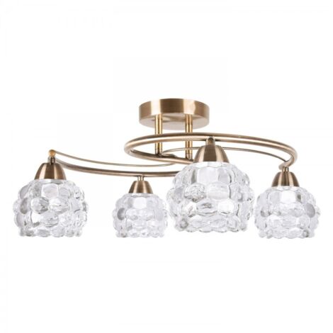 Lampada da soffitto a 4 luci TULIPA GLASS Pelletteria INTERLUSA