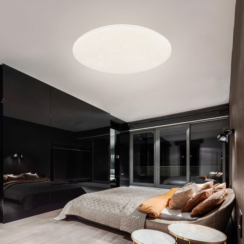 Image of Etc-shop - Lampada da soffitto a led lampada da soggiorno lampada da sala da pranzo lampada di design, effetto stella, metallo acrilico bianco, 30W