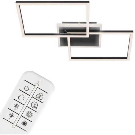 Lampada da soffitto a LED CCT dimmerabile telecomando timer 40W nero metallo Briloner