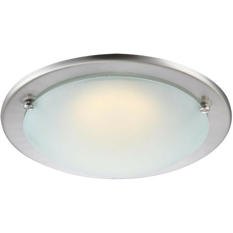 Image of Etc-shop - Lampada da soffitto a led da 12 watt lampada da soffitto illuminazione sala da pranzo vetro nichel