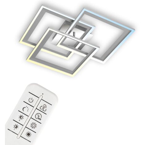 Lampada da soffitto a LED dimmerabile telecomando CCT luce notturna 45W alluminio cromo Briloner