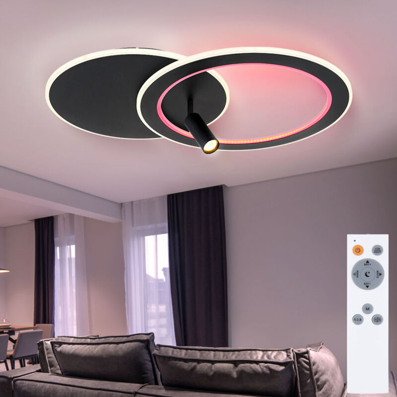 Image of Lampada da soffitto a led lampada di design lampada da soggiorno, telecomando dimmerabile memory luce notturna lampada diurna rgb cct, spot mobile,