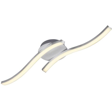 Lampada da soffitto a LED ondulata a 2 luci 2 x 6W 3000K metallo argento Briloner