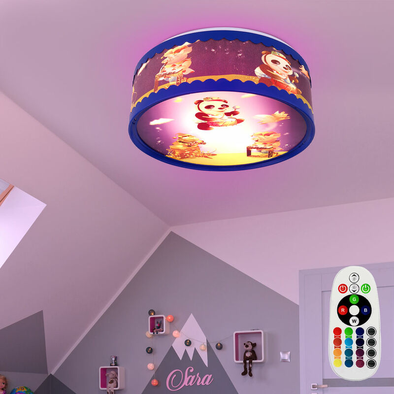 Image of Etc-shop - Lampada da soffitto per bambini dimmerabile con telecomando Lampada led per cameretta dei bambini animali colorati, cambio colore rgb, 5,5