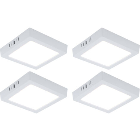 Lampada da soffitto a pannello a LED plafoniera da soggiorno lampada da corridoio, plastica quadrata bianca, 12W 1200lm 3000K bianco caldo, L 16,7 cm, set da 4