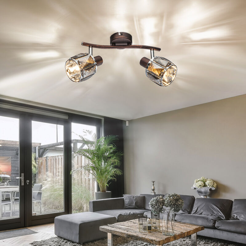 Image of Etc-shop - Lampada da soffitto a parete Lampada da parete cromata Cristalli di vetro Spot Illuminazione mobile
