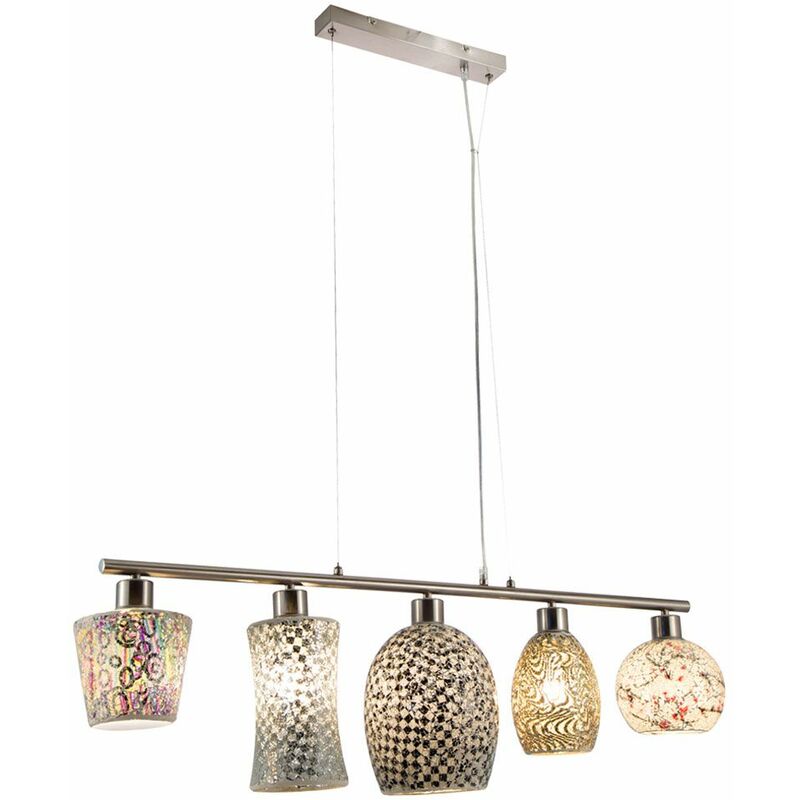 Image of Lampada a sospensione lampada da tavolo da pranzo lampada a sospensione lampada a sospensione da soggiorno con paralumi in vetro effetto mosaico,