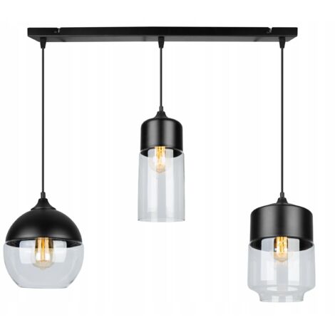 LAMPADA DA SOFFITTO A SOSPENSIONE, PARALUME IN VETRO