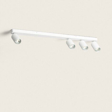 Lampada da Soffitto Alluminio Breixo 4 Faretti Bianco