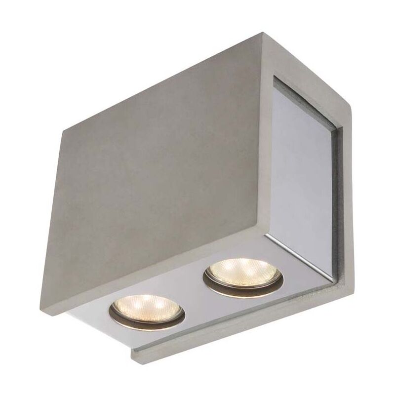 Image of Lampada da soffitto apparecchio illuminazione metallo cromato cemento grigio soggiorno pranzo camera da letto