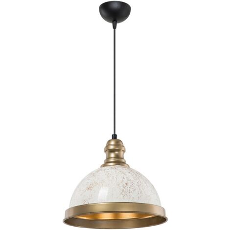 Lampada da soffitto Astek ASZ1636 con paralume in metallo bianco H90xL29.5