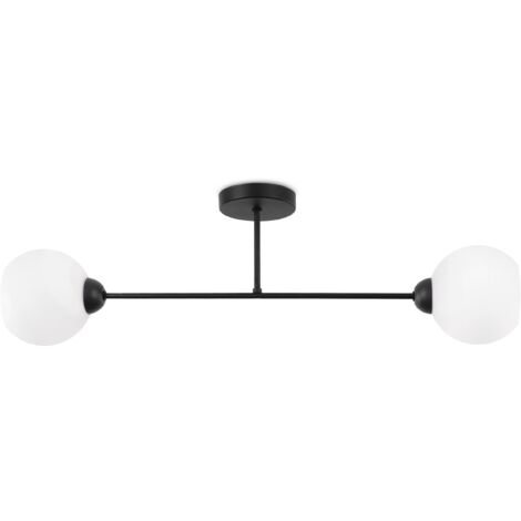 LAMPADA DA SOFFITTO ASTRERIA NERA 2 PARALUME BIANCO PIATTO E27
