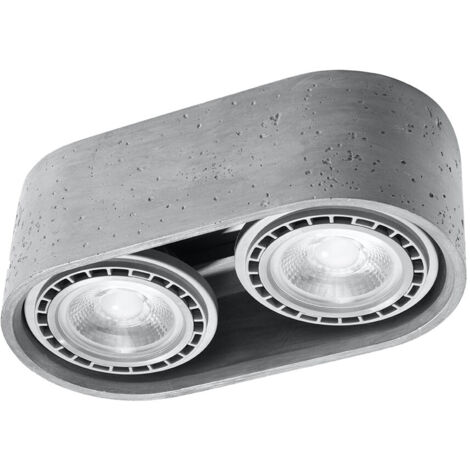 Lampada da soffitto Basic grigio 27x9x14cm Sollux
