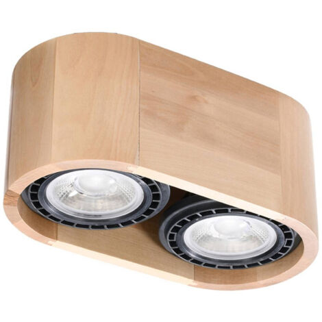 Lampada da soffitto Basic legno naturale 27x10x14cm Sollux