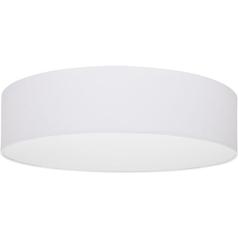 Lampada da soffitto bianca 50cm TONDO, paralume in tessuto e plexiglass E27