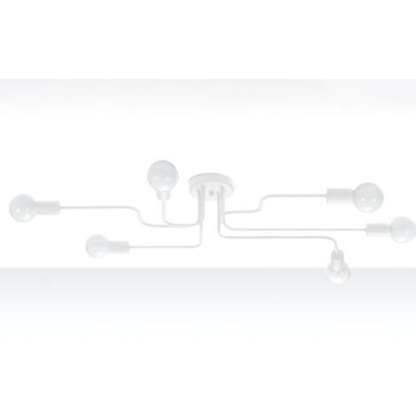 Lampada da soffitto bianca a sei luci VECTOR 6xE27 15W SL.1443 Sollux Lighting