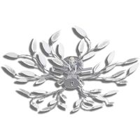 Lampada da Soffitto Bianca Trasparente Cristalli Acrilici 5 E14