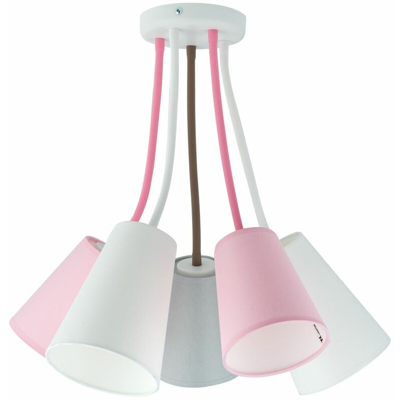 Image of Licht-erlebnisse - Lampada da soffitto cameretta rosa grigio bianco flessibile - Bianco, Grigio, Rosa