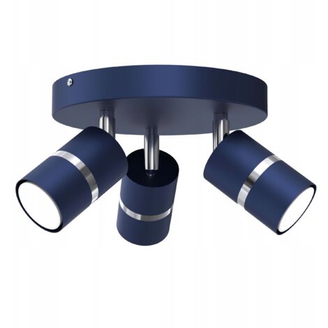 LAMPADA DA SOFFITTO CIRCLE BLU NAVY SPOT GU10 CROMO