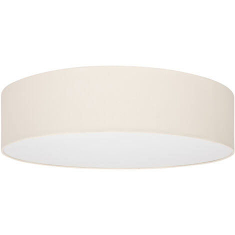 Lampada da soffitto color crema 50cm TONDO, paralume in tessuto plexiglass 3xE27