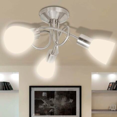 Lampada da Soffitto con Diffusori in Vetro per 3 lampadine E14