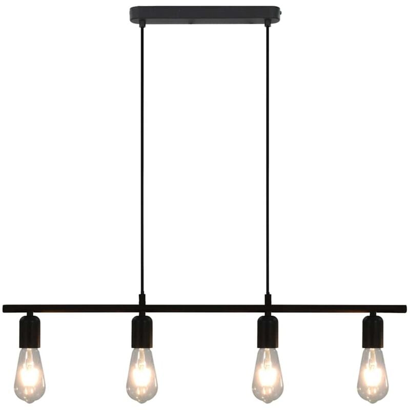 Lampada da Soffitto con Lampadine 2 W Nero 80 cm E27 vidaXL