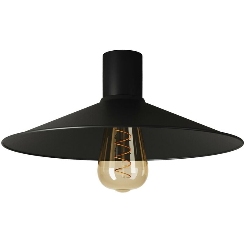Image of Lampada da soffitto con paralume in metallo Swing - Waterproof IP44 Con lampadina - Nero - Con lampadina